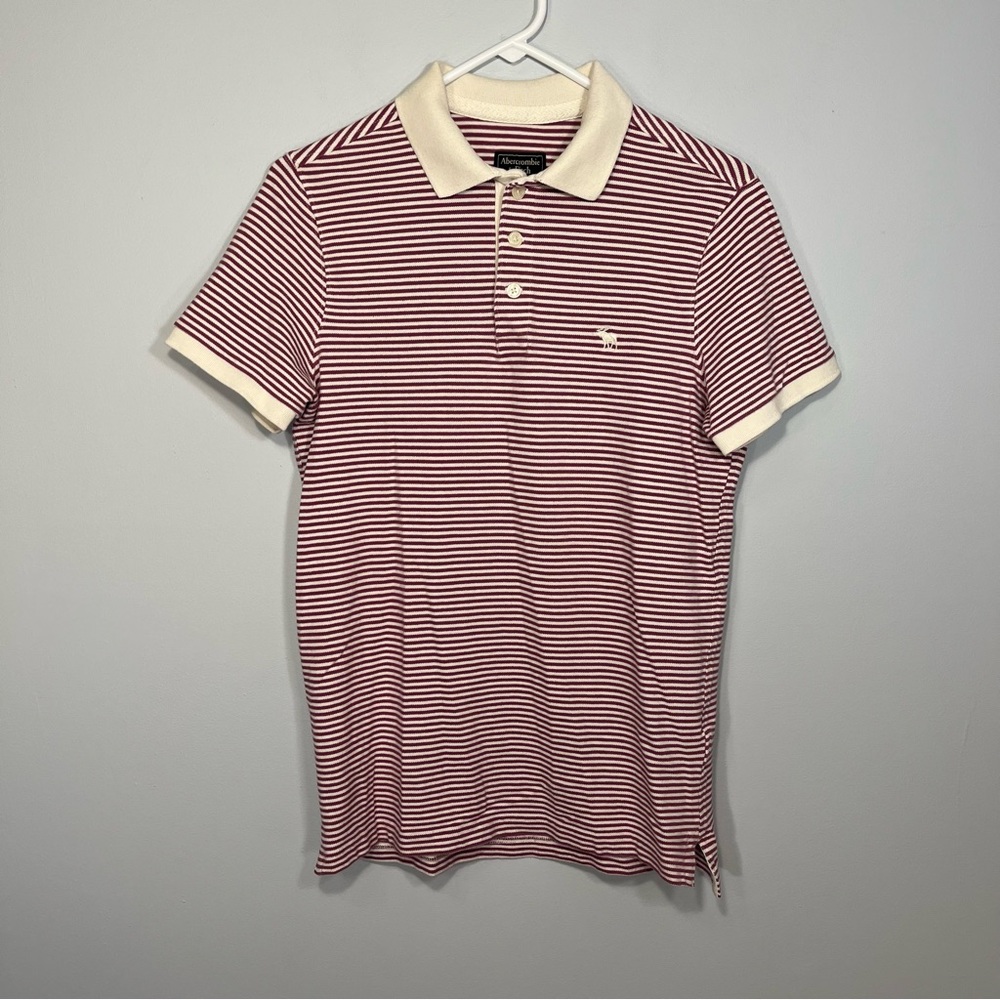 Abercrombie & Fitch | Burgundy Striped Polo